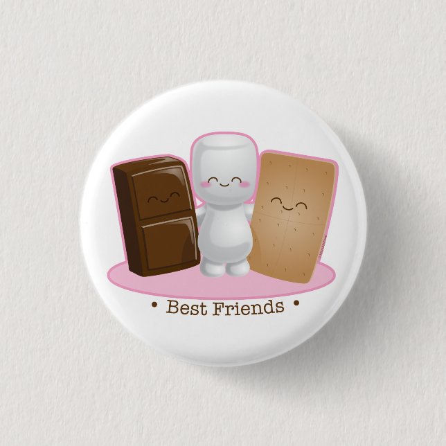 Badge Rond 2,50 Cm Bouton rond d'amis de S'mores (Devant)