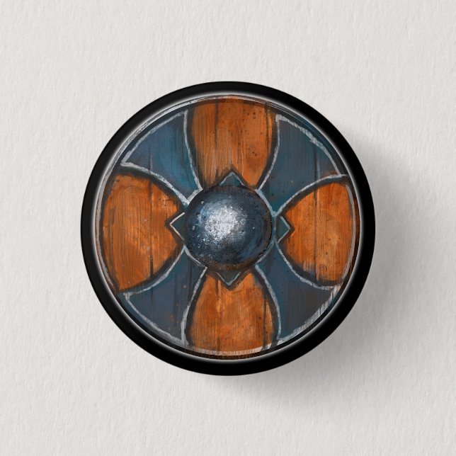Badge Rond 2,50 Cm Bouton rond de bouclier - emblème croisé bleu (Devant)