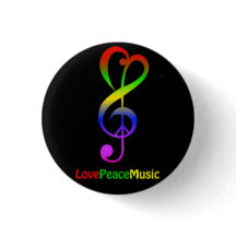 Bouton rond de musique de paix d'amour