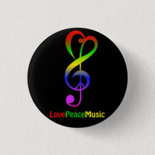 Badge Rond 2,50 Cm Bouton rond de musique de paix d'amour