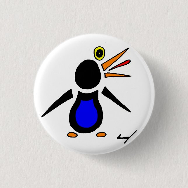 Badge Rond 2,50 Cm Bouton rond de pingouin Abstrait (Devant)