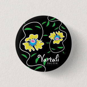 Badge Rond 2,50 Cm Bouton rond de Vartali de fleur de vigne