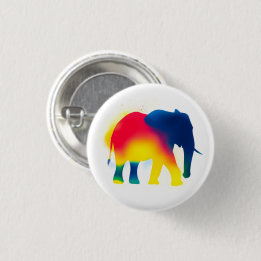 Badge Rond 2,50 Cm Bouton rond Eléphant de peinture Spray coloré