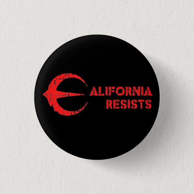 Badge Rond 2,50 Cm Bouton rond, Grand, 3 pouces Californie Résiste (Devant)