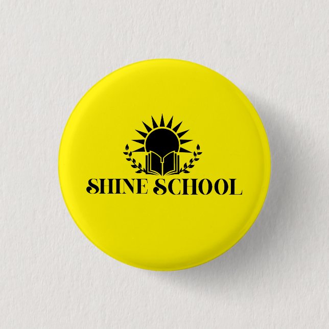 Badge Rond 2,50 Cm bouton rond jaune (Devant)