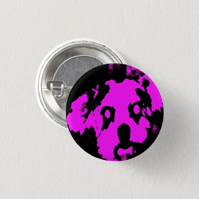 Badge Rond 2,50 Cm Bouton rond petit chien rose personnalisé (Devant & derrière)