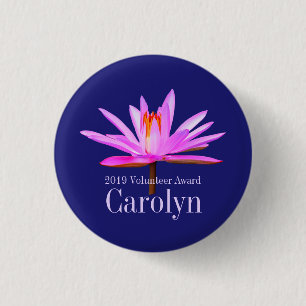 Badge Rond 2,50 Cm Bouton rond Petit Volontaire Lys d'eau rose