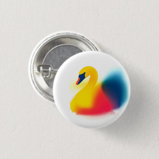 Badge Rond 2,50 Cm Bouton rond Silhouette du cygne peint en Spray col