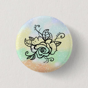Badge Rond 2,50 Cm Bouton rose