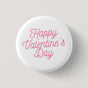 Badge Rond 2,50 Cm Bouton rose de Pin de la heureuse Sainte-Valentin