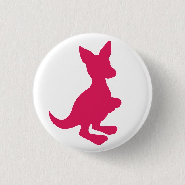Badge Rond 2,50 Cm Bouton rose de wallaby (Devant)