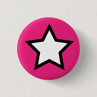 Badge Rond 2,50 Cm Bouton rose d'étoile