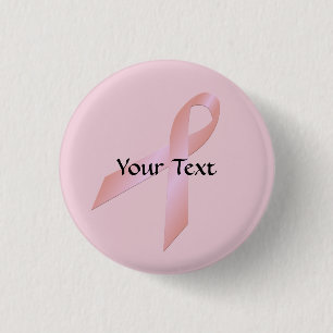 Badge Rond 2,50 Cm Bouton rose Ruban Cancer du sein Bouton personnali