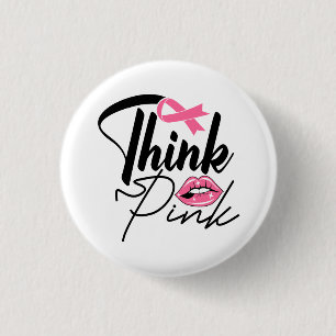 Badge Rond 2,50 Cm Bouton rose Ruban Survivant Cancer du sein Bouton