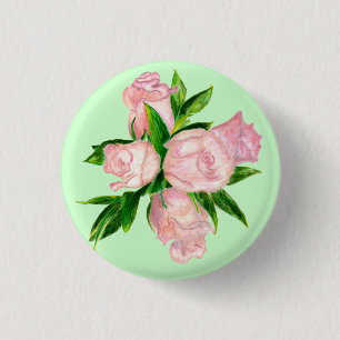 Badge Rond 2,50 Cm Bouton, roses de thé hybrides roses
