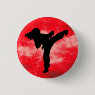 Badge Rond 2,50 Cm Bouton rouge de foudre
