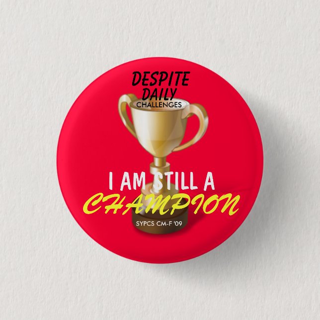 BADGE ROND 2,50 CM BOUTON ROUGE D'ÉTÉ (Devant)