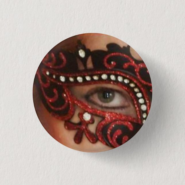 Badge Rond 2,50 Cm Bouton rouge d'oeil masqué par Phoenix (Devant)