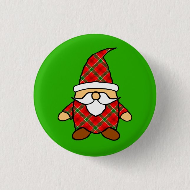 Badge Rond 2,50 Cm Bouton rouge et vert du Motif Plaid (Devant)