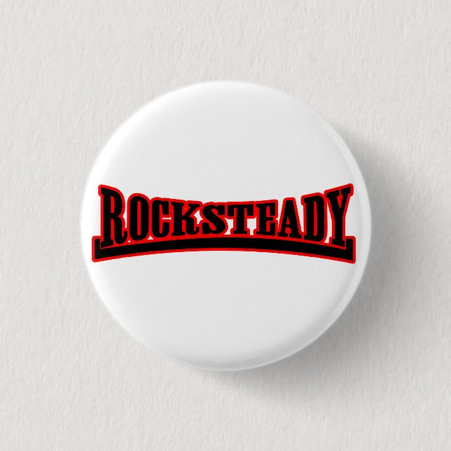 Badge Rond 2,50 Cm Bouton rouge noir Rocksteady (Devant)
