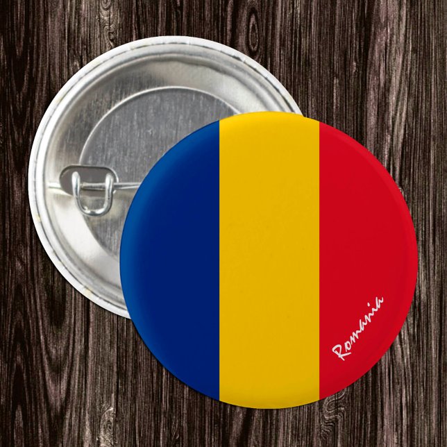 Badge Rond 2,50 Cm Bouton Roumanie, Drapeau roumain patriotique (Créateur téléchargé)
