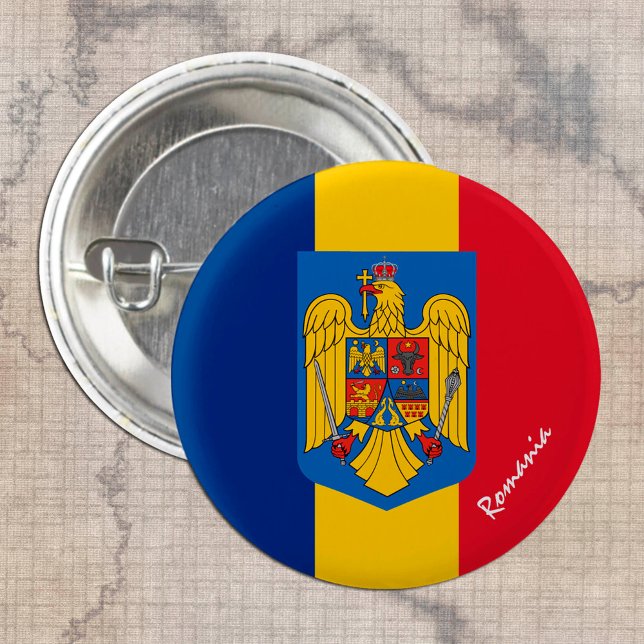 Badge Rond 2,50 Cm Bouton Roumanie, mode Drapeau roumain patriotique (Créateur téléchargé)