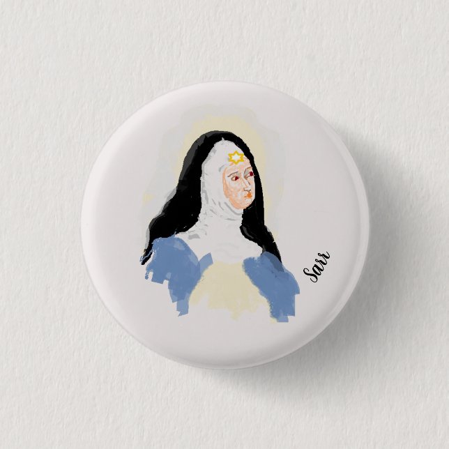 Badge Rond 2,50 Cm Bouton : Saint Béatrice (Devant)
