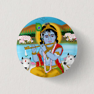 Badge Rond 2,50 Cm Bouton Seigneur Krishna