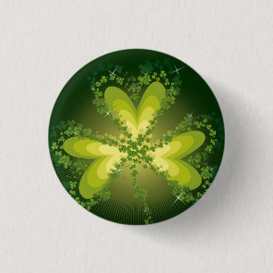 Badge Rond 2,50 Cm Bouton Shamrock de la Saint Patrick Lucky Clovers