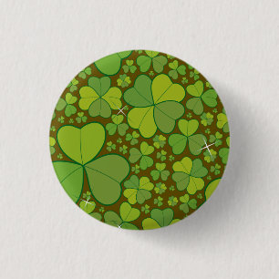 Badge Rond 2,50 Cm Bouton Shamrock de la Saint Patrick Lucky Clovers