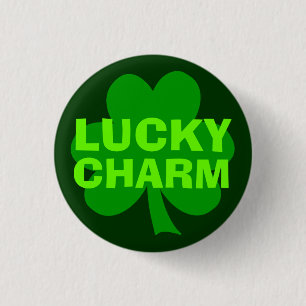 Badge Rond 2,50 Cm Bouton Shamrock Green Lucky Charm