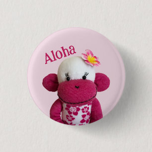 Badge Rond 2,50 Cm Bouton Singe Aloha Sock