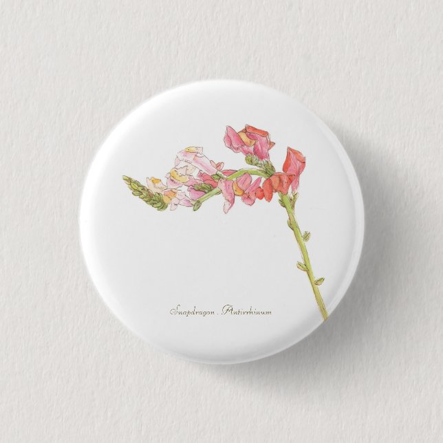 Badge Rond 2,50 Cm Bouton Snapdragon (Devant)