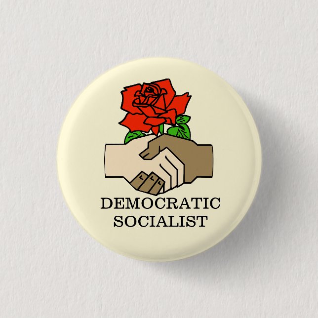 Badge Rond 2,50 Cm Bouton socialiste Democratic (Devant)