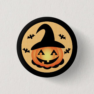 Badge Rond 2,50 Cm Bouton Sortie citrouille