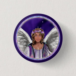 Badge Rond 2,50 Cm Bouton Soul violet