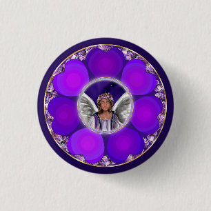 Badge Rond 2,50 Cm Bouton Soul violet