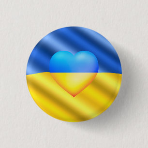 Badge Rond 2,50 Cm Bouton Soutien à l'Ukraine - Liberté