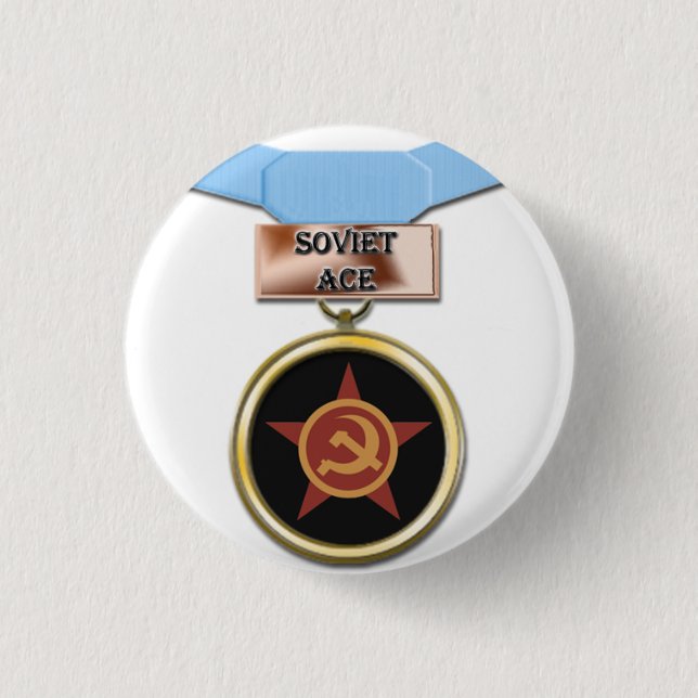 Badge Rond 2,50 Cm Bouton soviétique de médaille d'as (Devant)
