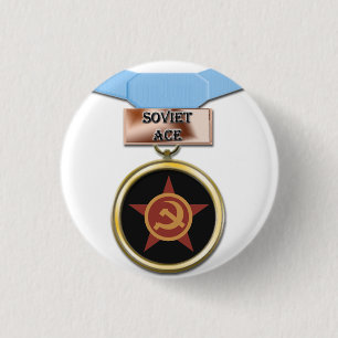 Badge Rond 2,50 Cm Bouton soviétique de médaille d'as