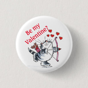 Badge Rond 2,50 Cm Bouton - Soyez mon Valentin ? 