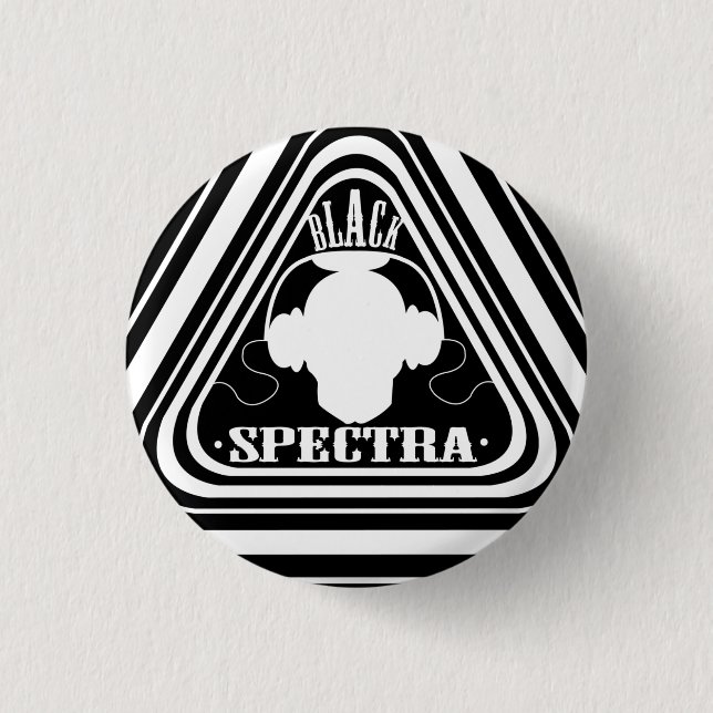 Badge Rond 2,50 Cm Bouton Spectra Noir (Devant)
