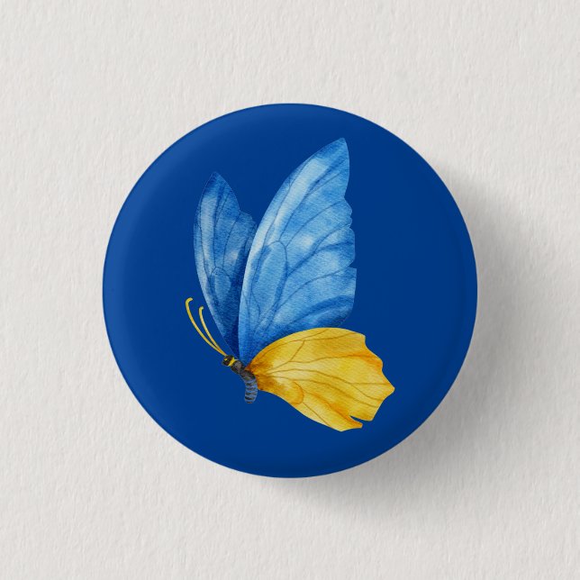 Badge Rond 2,50 Cm Bouton Stand With Ukraine (Devant)