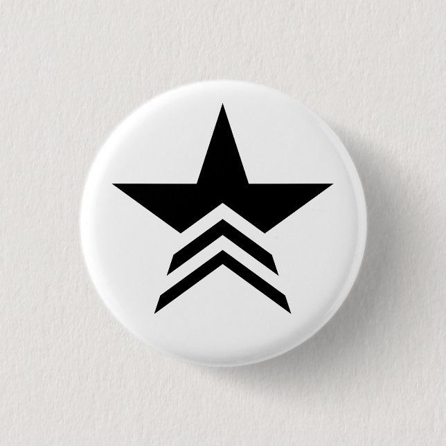 Badge Rond 2,50 Cm Bouton Starcom noir et blanc (Devant)