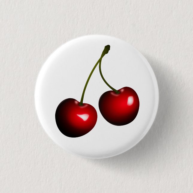 Badge Rond 2,50 Cm Bouton Sucre Cerises (Devant)