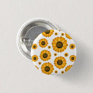 Badge Rond 2,50 Cm Bouton Sunny Bloom