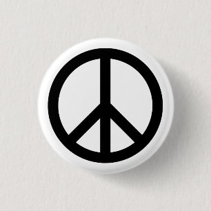 Badge Rond 2,50 Cm Bouton Symbole de paix blanc