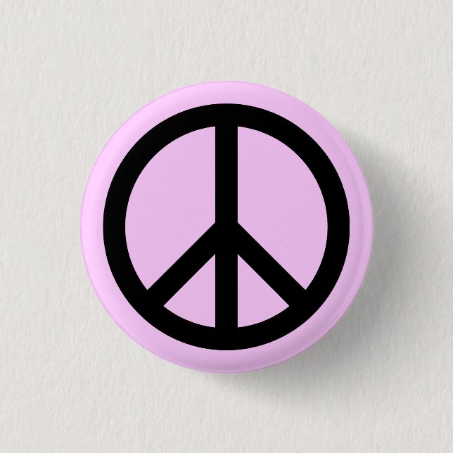 Badge Rond 2,50 Cm Bouton Symbole de paix rose (Devant)