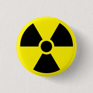 Badge Rond 2,50 Cm Bouton Symbole radioactif