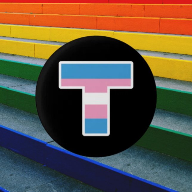 Badge Rond 2,50 Cm Bouton T Capitale de la Fierté Trans (Créateur téléchargé)